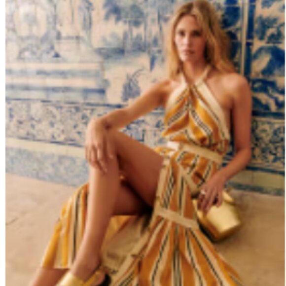 Sezane Tops - Sezane Koffi Blouse Rayure Ocre Ecru Noir - Size 46-XXXL-18